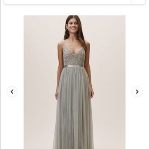 Anthropologie BHLDN Avery Beaded Tulle Gown sz 4